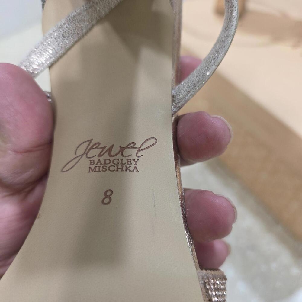 Jewel Badgley Mischka Women's Hattie Ankle Strap Sandal Rose Gold Women's Size 8 - Picture 7 of 9